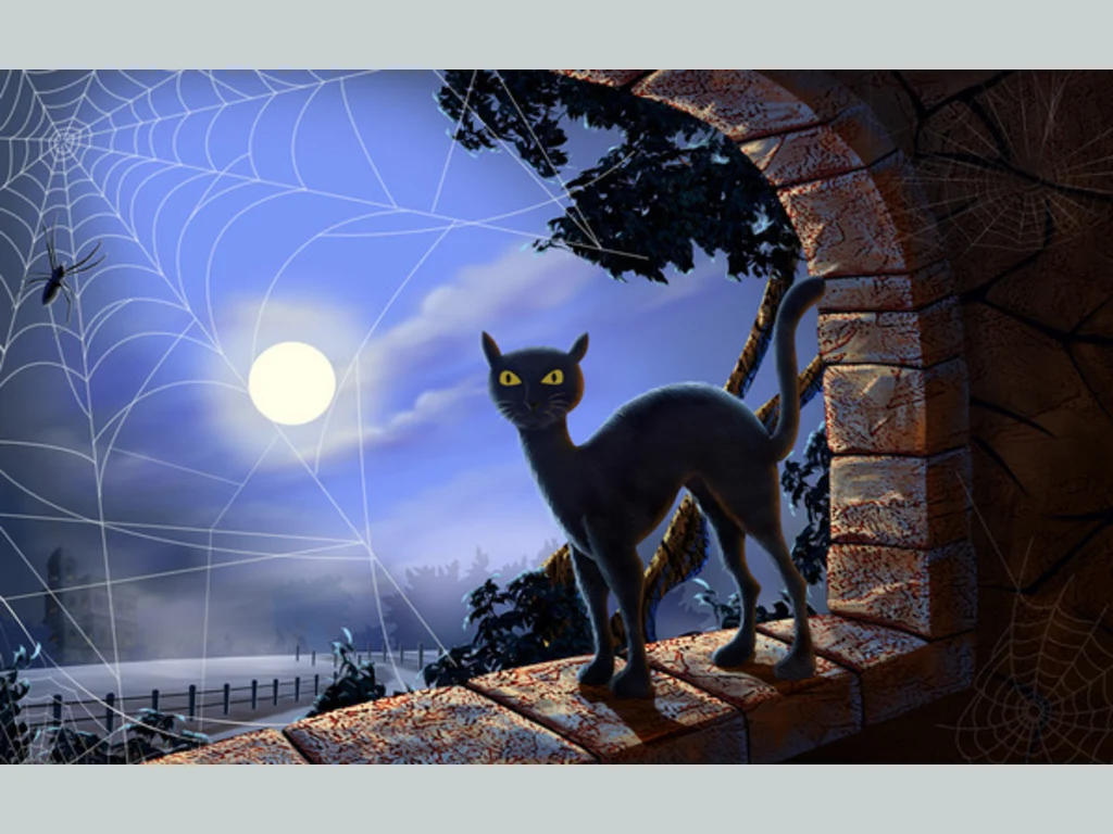 Картичка ужасен светещ котарак!