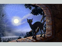 Картичка ужасен светещ котарак!