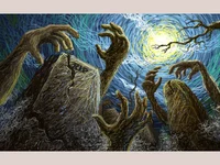 Картичка възкръснали надигащи се ръце от отвъдното!