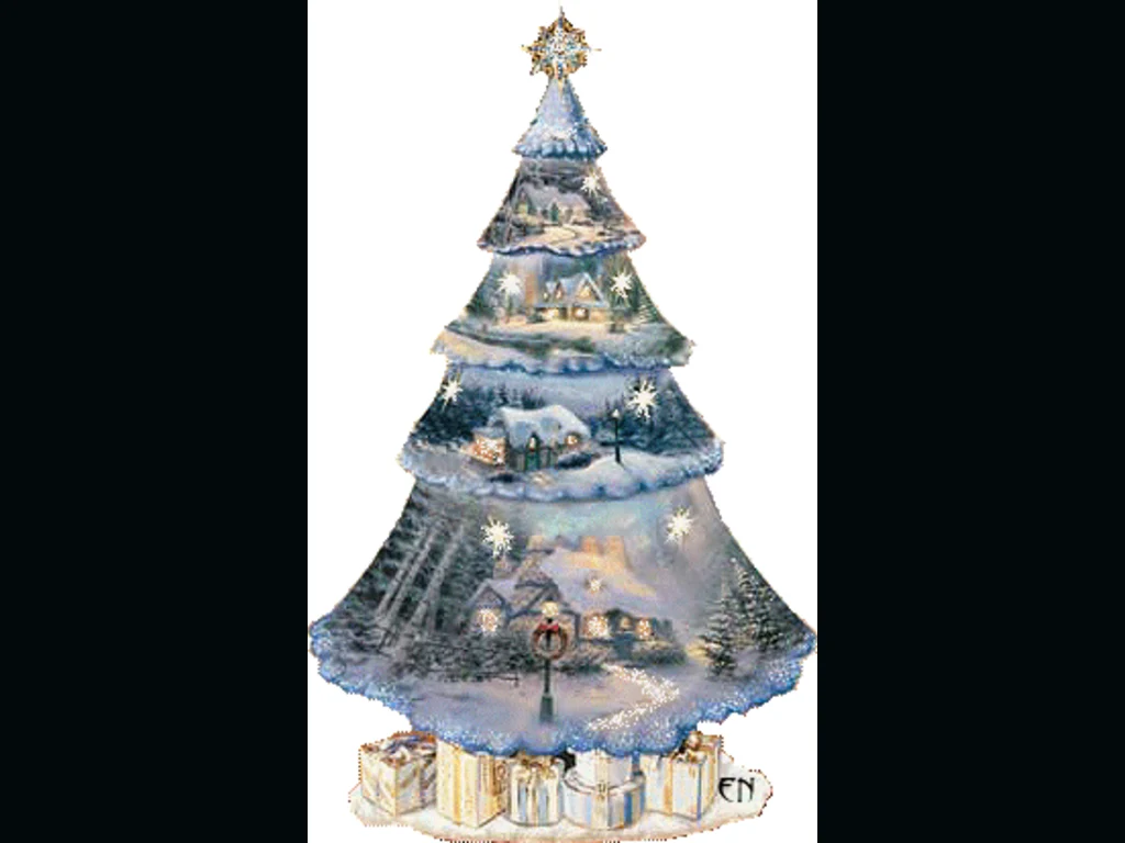 Коледна анимирана картичка!Светеща елха!