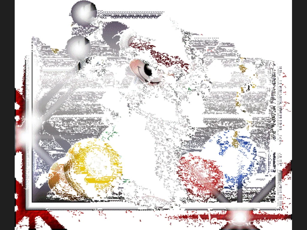 Коледна анимирана картичка-весело бяло мече клоун!