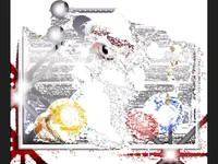 Коледна анимирана картичка-весело бяло мече клоун!