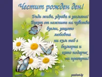 Честит рожден ден с букет от маргаритки