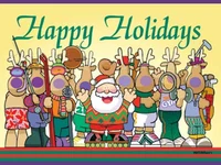 Забавна Коледна Картичка-щастливи празници!