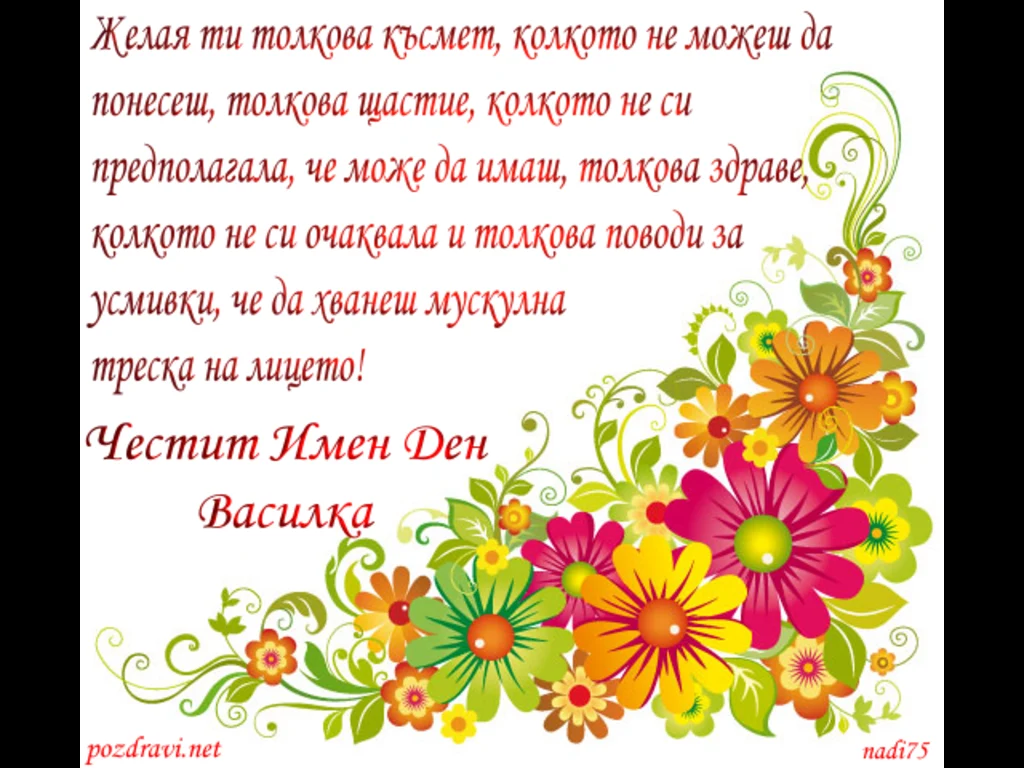 Честит Имен Ден Василка!