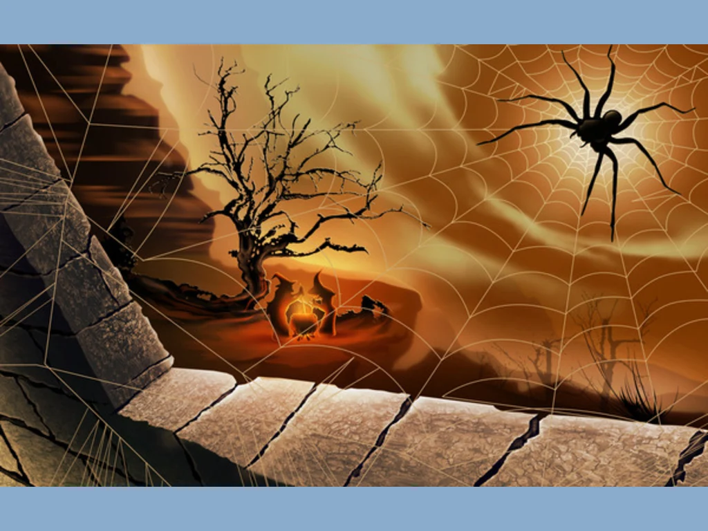 Картичка  зловеща паяжина!