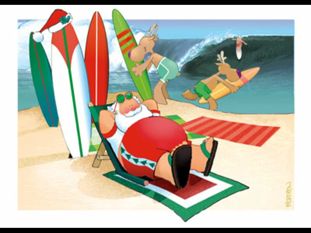 Забавна Коледна Картичка-сърф на Коледа!