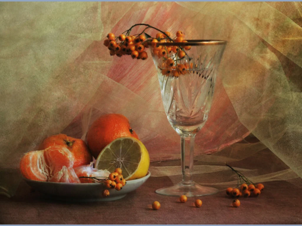 Чаша с воал плодове!